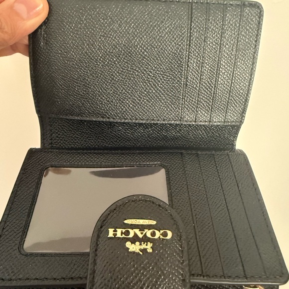 Coach Textured Black Bifold Wallet - Picture 3 of 4